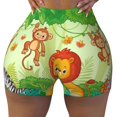thumbnail image 2 of Honeii African Animals in the Jungle Print Women's Workout Shorts, Gym Shorts for Active Wear, Sports Shorts,Women's Running Shorts,Quick Dry Athletic Shorts-Medium, 2 of 8