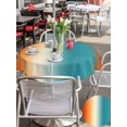 thumbnail image 5 of Outdoor Tablecloth with Umbrella Hole for Patio/Picnic/Party/Camping, Burnt Orange Blue Ombre Waterproof Table Cloth Round Cover Washable, Modern Art Aesthetics Abstract (Dia 54"), 5 of 8