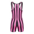 thumbnail image 4 of Haitryli Men's Athletic Wrestling Singlets Striped Rainbow One-piece Bodysuit Boxer Underwear Hot Pink S, 4 of 7