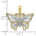 thumbnail image 2 of FJC Finejewelers 14k Two-tone Gold Butterfly Dc Accents On Wingstwo-color Charm, 2 of 5