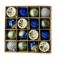 LmnLft Hanging Ball Christmas Decoration, Gold and Blue Balls Ornaments, Classic Christmas Tree Decorations for Holiday Celebrations and Home Festive Displays