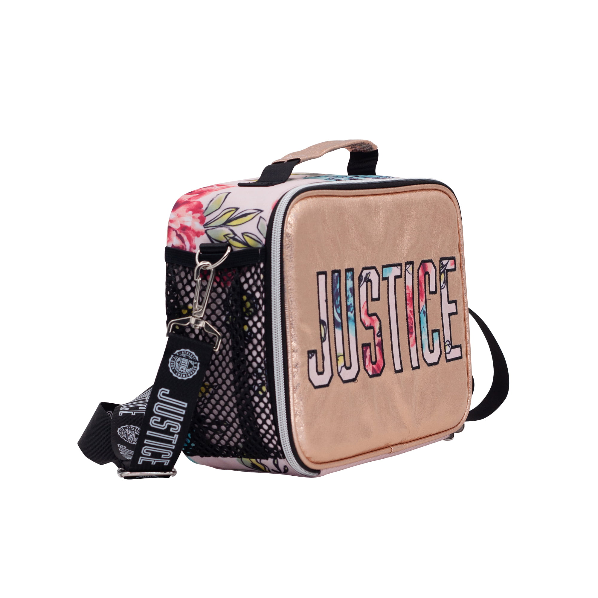 Justice Sport Metallic Rose Gold Insulated Lunch Box for Kids and Adults,  BPA Free 