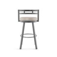 thumbnail image 2 of Amisco Render 30 In. Swivel Bar Stool - Cream Faux Leather / Metallic Grey Metal, 2 of 9