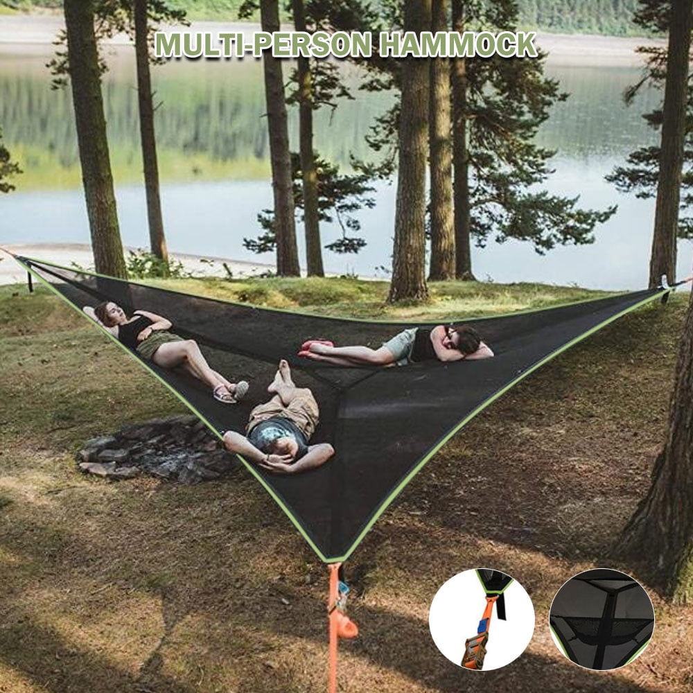 Portable Double Person Canvas Hammock Outdoor Camping Garden Beach Travel Swing 