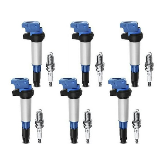 Ignition Coil Set with Spark Plugs 6 - Compatible with 2004 - 2006 BMW X3 2005