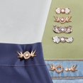 thumbnail image 6 of 8 Pcs Button for Jeans Dress Too Big Metal Adjustable Waist Buckles Jean Tightener Buttons 4 Styles Pearl Floral Snap Fastener Clip for Waist Too Loose Big Dress Skirt Pants Sewing Crafts Colorful, 6 of 7