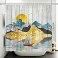 thumbnail image 2 of MIZHONA Boho Shower Curtain,Abstract Mountain Sun Bathroom Shower Curtain with Hooks,72x72, 2 of 5