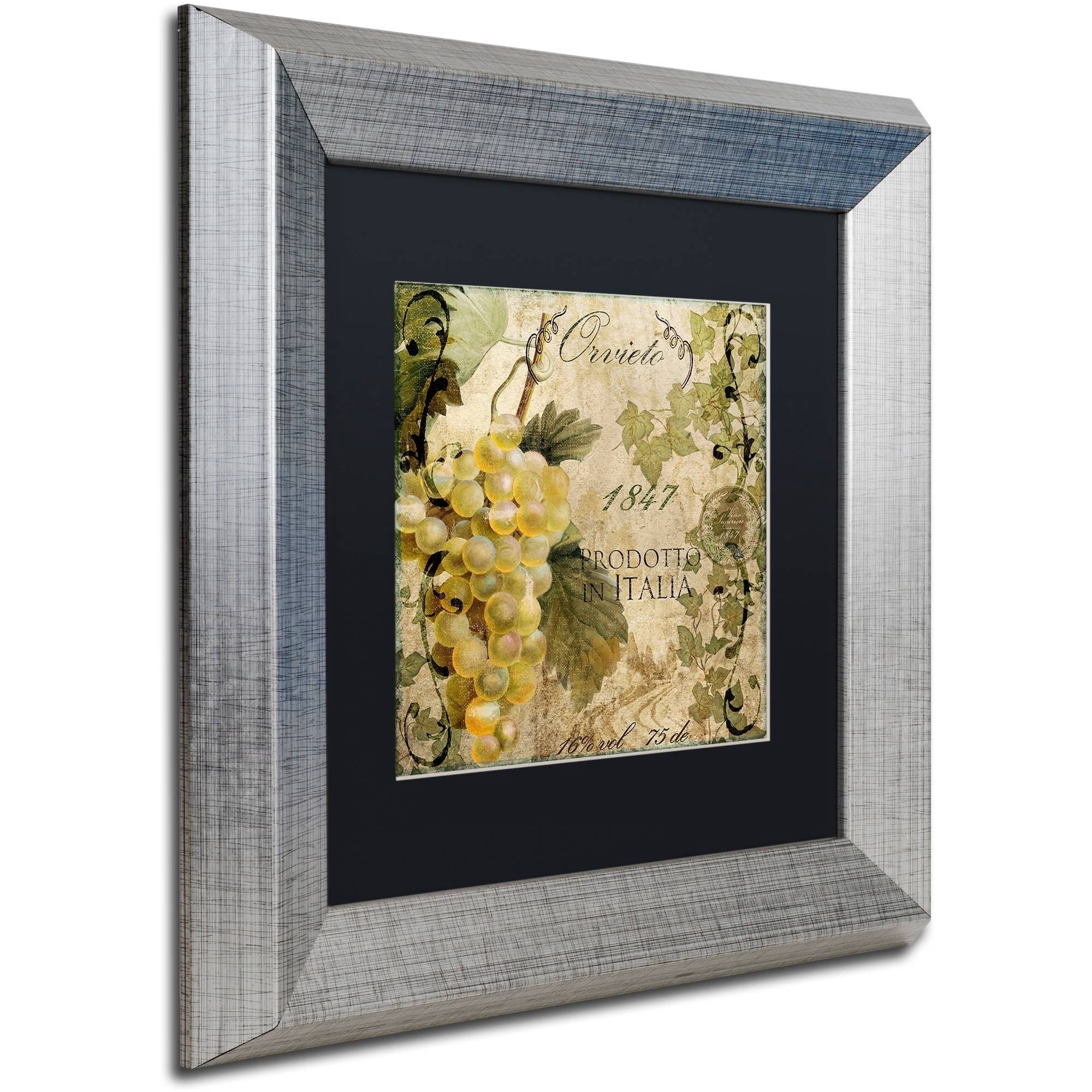 Trademark Fine Art "Vino Italiano IV" Canvas Art by Color Bakery Black Matte, Silver Frame