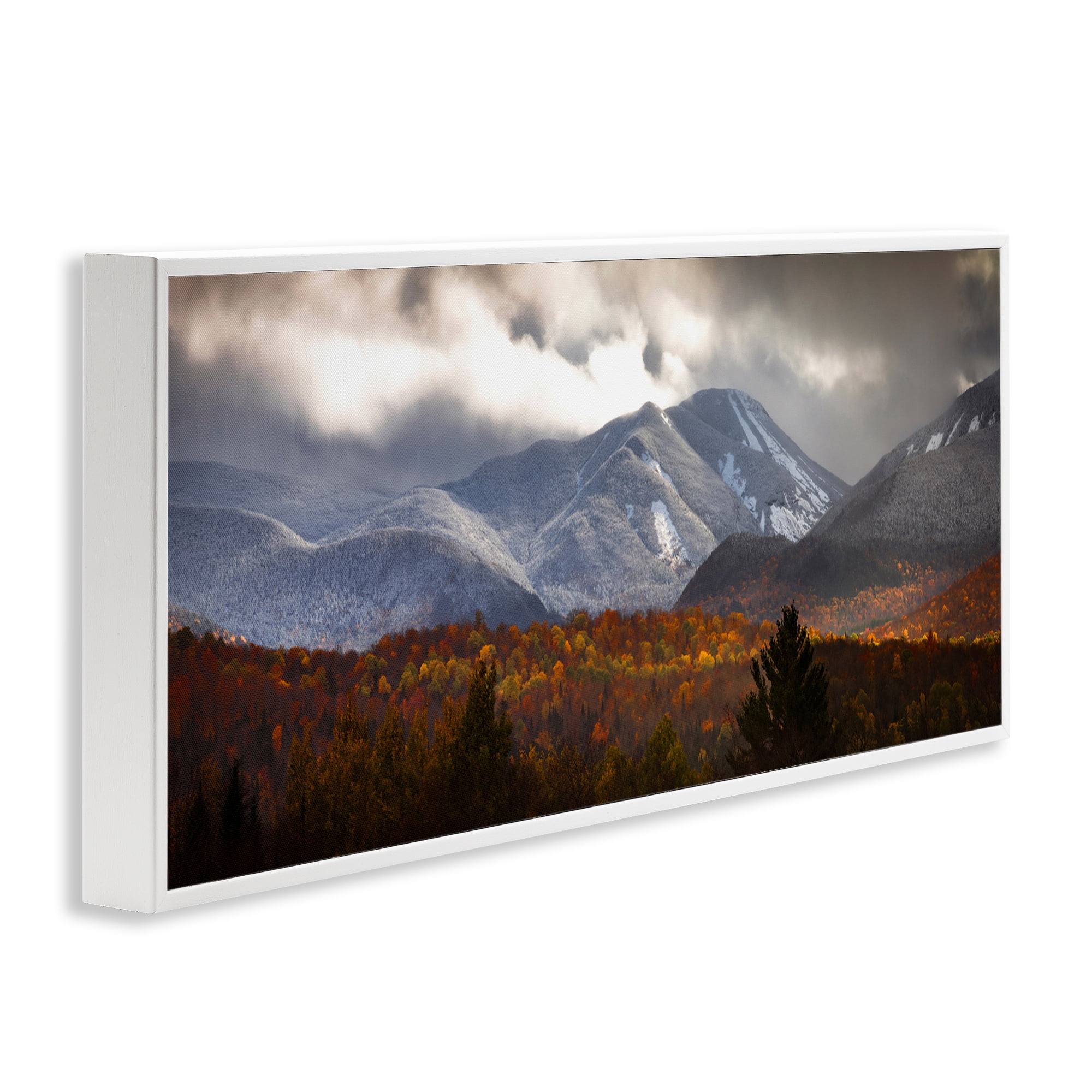 Stupell Industries Colliding Seasons Mountainscape White Framed Giclee Art, design by Jonathan Zaharek