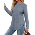 thumbnail image 3 of Fantaslook Long Sleeve Shirts for Women Casual Tunic Tops Dressy Crew Neck Pullover Fall Lightweight Sweaters for Women, 3 of 8