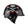 thumbnail image 6 of 1Storm Motorcycle Half Face Helmet Mopeds Scooter Pilot with retractable Inner Smoked Visor HKY205V, White Skull, 6 of 10