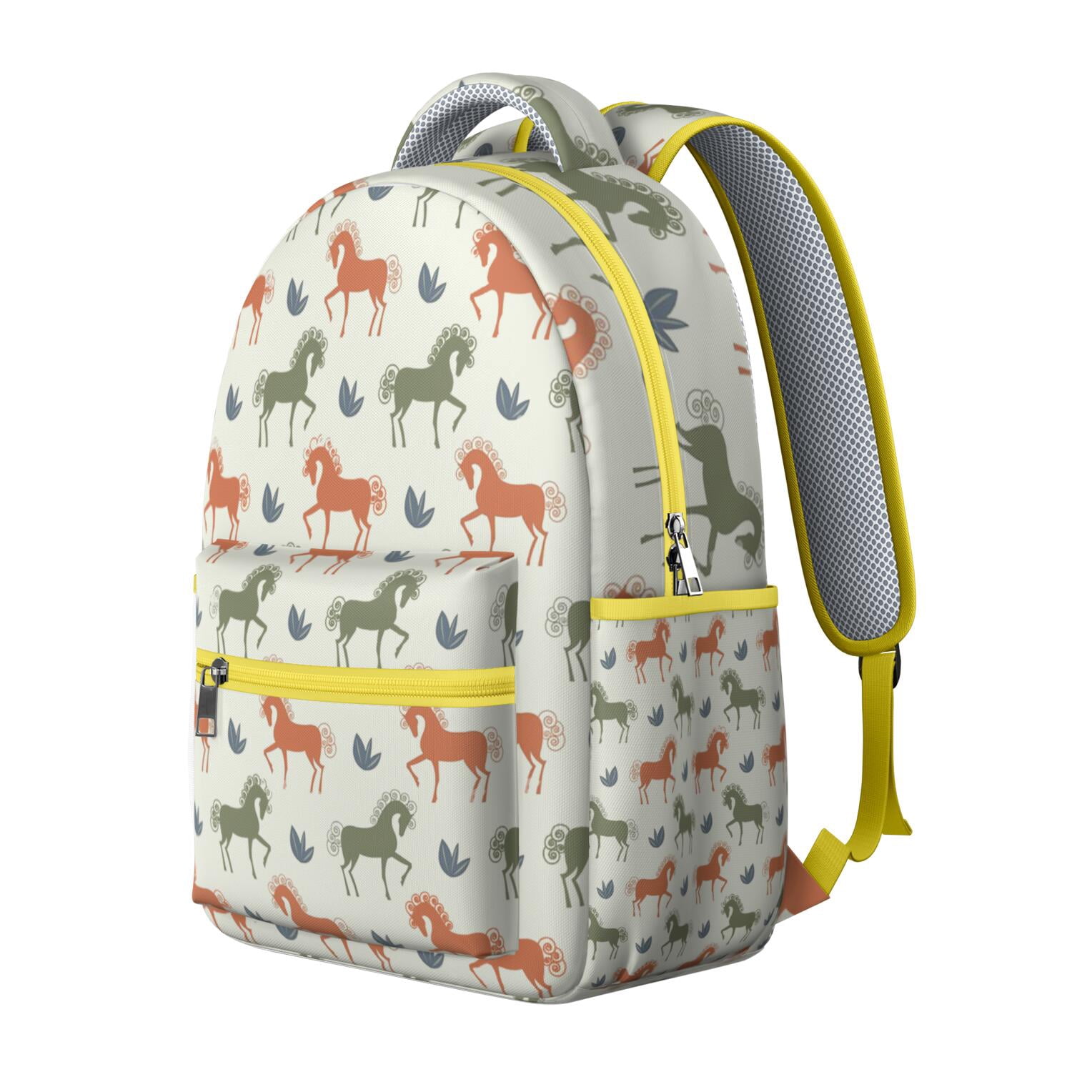 Wild Horse Journey Backpack - Durable Waterproof School Bag with Mustang Print - Perfect Bookbag for Equestrian Loving College Students