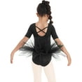 thumbnail image 2 of CHICTRY Kids Girls Gymnastics Ballet Leotard Dress Tulle Ballet Dance Tutu Skirt with Built-in Briefs Dance Outfit Black 7-8, 2 of 7
