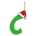 thumbnail image 2 of Beautynvta 26 Initial Letters Ornaments Christmas Tree Decoratin, Personalized Green Christmas Letter Pendant with Xmas Hat, Acrylic Alphabet Hanging Ornaments Gift, C, 2 of 2