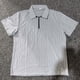 thumbnail image 3 of Blusa y camisa de manga corta con cuello vuelto para hombre, holgada, de punto, de verano, con cuello, transpirable, con cremallera, de manga corta, para hombre, 3 of 3