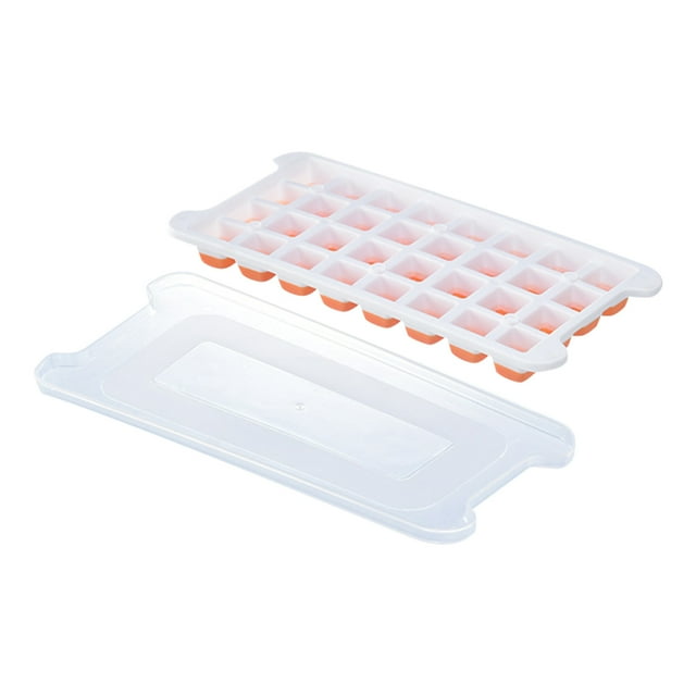 Wzzjkit Ice Cube Tray, Ice Tray Easy Demoulding Ice Tray with Lid Household Refrigerator Ice Tray, Ice Tray