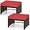Red, variant on SSyao 2-Piece Patio Rattan Ottomans, All-Weather PE Wicker Footstools with Removable Cushions, Versatile Outdoor Footrests, Extra Seating or Side Tables for Garden, , Yard,Turquoise