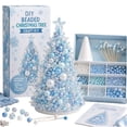 thumbnail image 2 of DIY Beaded Christmas Tree Kit - Handmade Holiday Craft Set With Pearls And Crystals(Blue), 2 of 5