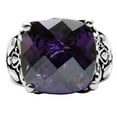 thumbnail image 3 of Luxe Jewelry Designs Women's Stainless Steel Solitaire Ring with AAA Grade CZ Amethyst - Size 7, 3 of 4