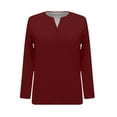 thumbnail image 6 of RYDCOT Mens V-Neck Breathable Long Sleeve T Shirts Casual Fashion Longline Shirt Tee for Men Wine, 6 of 7