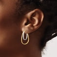 thumbnail image 3 of 14k Two-tone Polished Double Oval Hoop Earrings TF1188 (26mm X 14.8mm), 3 of 4