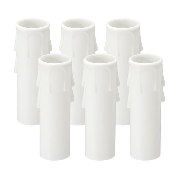 Uxcell 2.6 Inch Tall Candle Covers Sleeves, 6Pcs Plastic E12 Chandelier Socket Sleeves, White