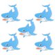 thumbnail image 1 of unbranded 5Ud Stickers Antideslizantes Para Con De Tiburón En Azul, 1 of 6