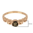 thumbnail image 3 of 925 Sterling Silver Rose Vermeil Smoky Quartz Cushion 6mm Women's Solstic Mother's Day Gift Ring, 0.75 Ct, 3 of 4