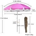 thumbnail image 5 of Beach Umbrella with Fringe 6ft Pink Boho Patio Umbrella UV50+ Sun Protection, Tiltable & Waterproof, 5 of 5