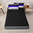 thumbnail image 4 of Erosebridal Modern Line Art Zipper Queen Comforter Set with Fitted Sheet and 2 Pillowcases,Simple Geometric Stripe Zipper Bedding Set For Girls,Black Reversible,4 Pieces, 4 of 7