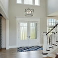 thumbnail image 3 of LNC 4-Light Matte Black and White Geometric Modern/Contemporary Cage Chandelier, 3 of 6