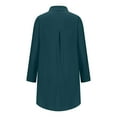 thumbnail image 4 of Lovskoo Summer Tops for Women 2024 Button Down Collared Long Sleeve Solid Color Buttons Trendy Dressy Blouses Casual Loose Comfy Tunic Tops Green, 4 of 8