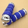 thumbnail image 3 of HTT-MOTOR For Kawasaki Mean Streak Drifter Classic- Chrome Blue Flat Top 7/8" 22mm Rubber Billet Aluminum Hand Grip, 3 of 6