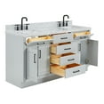 thumbnail image 5 of Ariel Hepburn 67 Inch Double Rectangle Sink Vanity With Carrara White Marble Countertop With 1.5 Edge In Grey, 5 of 9