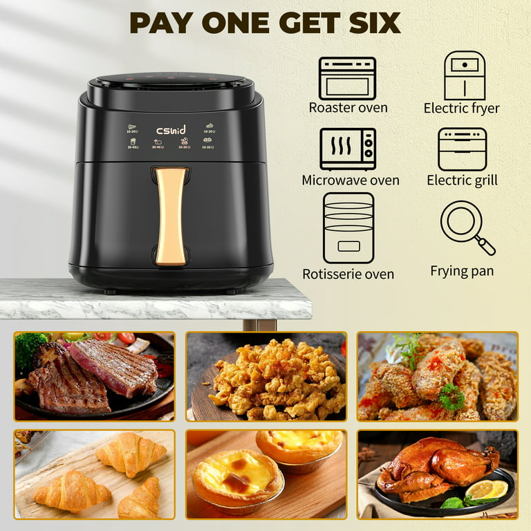 Emerald Air Fryer with Digital LED Touch Display Slide Out Pan 1800 Watts  6.5 L