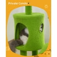 thumbnail image 4 of Cat Tree for Indoor Cats with Green Leaves, 40'' Cat Tower with Scratching Post, Cozy Cat Condo and Hammock, Cat Tree Tower with Hanging Ball and Bell for Kittens, 4 of 17