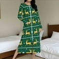 thumbnail image 6 of Fewfanhot Nightgowns for Women Cotton Long Sleeve Hooded Robe Night Gown Contrast Color Full Length Loungewear with Pockets, 6 of 9
