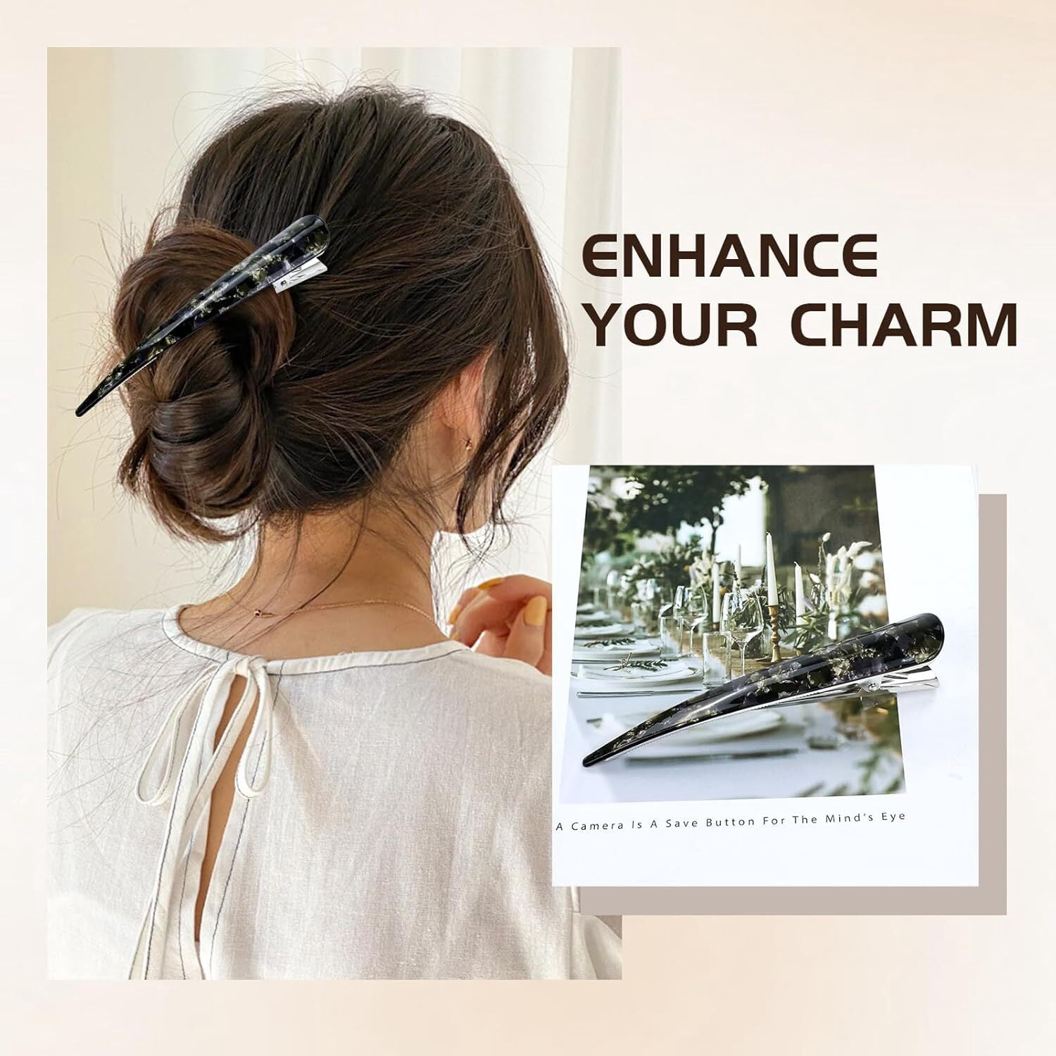 6 Pcs Large Alligator Hair Clips for Styling Salon Sectioning, 5.5 inch Non-Slip Duckbill Metal Clips for Women Thick and Thin Hair, AWhite