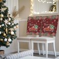 thumbnail image 3 of Christmas Truck Chair Covers Set of 1 Winter Snow Pine Fruit Berries Flowers Red Plaid Texture Chair Back Covers Stretch Removable Washable Slipcovers Protector for Dining Room Kitchen Party Decor, 3 of 5