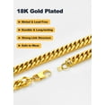 thumbnail image 6 of U7 Stainless Steel Chunky Miami Franco Cuban Chain for Men Necklace Bracelet Gold Plated Jewelry Set 2-Piece in 12MM Width 22 Inch, 6 of 7