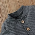 thumbnail image 6 of Byoo New Born Girls Outfits Solid Color Knit Ribbed Long Sleeve Romper Pants Warm Soft Clothing Set Baby Cozy Daily 2 Piece Set, 6 of 10