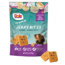 Dole Fruit Jerky Bites, Banana & Dragon Fruit Flavor Dog Chews, No Artificial Ingredients, No Wheat, Corn or Soy, 6oz Bag