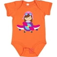 thumbnail image 3 of Inktastic Pilot Girl, Airplane, Plane, Flying, Brown Hair Girls Baby Bodysuit, 3 of 5