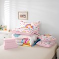 thumbnail image 6 of Manfei Letter A Monogrammed 7-Piece Twin Bedding Sets,Cute Bowtie Bow Bedding Comforter Set,Colorful Rainbow Stripes Sheet Sets For Girl,Microfiber Room Decorative Reversible, 6 of 8