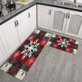 thumbnail image 3 of 2 Pcs Merry Christmas Kitchen Rugs and Mats Set of 2 Gingerbread Man Snowflake Christmas Tree Kitchen Runner Non Skid Rugs for Kitchen Floorfor Farmhouse Door (47x17+30x17 inches), 3 of 7