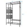 thumbnail image 4 of iRerts Portable Clothes Rack with Shelves, Garment Rack Heavy Duty Clothes Rack, 5 Tiers Adjustable Wire Shelving Clothing Racks with 1 Hanging Rods, Freestanding Metal Closet Rack Wardrobe, Black, 4 of 5