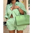 thumbnail image 2 of AURA Womens Plus Size Printed Two Piece Set Long Sleeve Top and Shorts Outfit Casual Commuter Bigsize Set, 2 of 4
