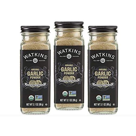 Watkins Gourmet Organic Spice Jar, Garlic Powder, 3.1 Ounce Jar, 3 Count