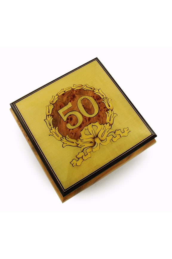 Extraordinary 30 Note 50th Anniversary / Birthday with Gold Wreath Music Box - Ave Maria (Gounod)