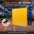 thumbnail image 6 of KFFKFF Welding Barrier & Stand, 6ft x 6ft, Flame-Retardant Vinyl Guard, Mobile with 4 Casters (2 with Brakes), Yellow - Ideal for Workshops & Industrial Safety, 6 of 9